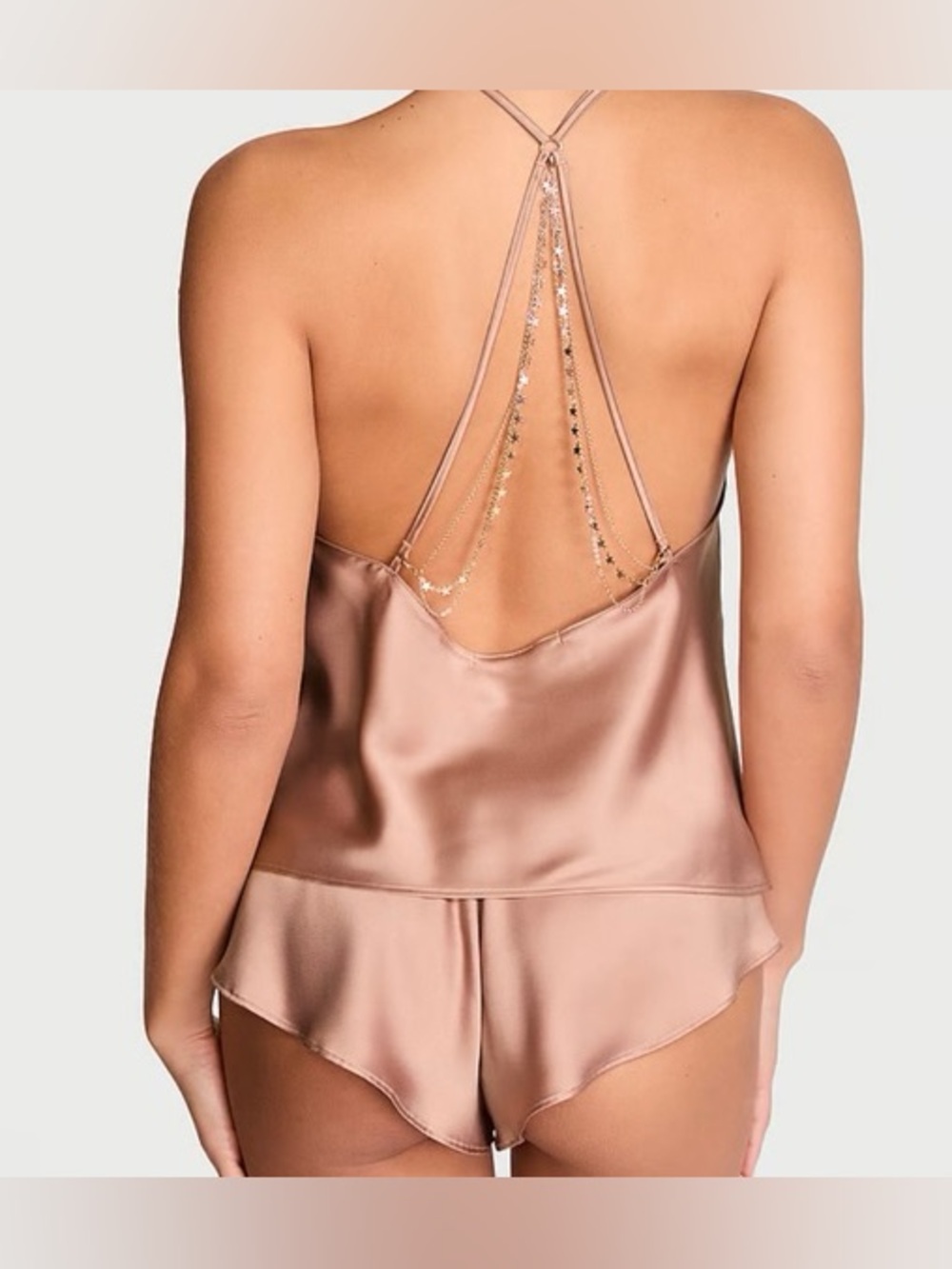 NWT Victoria's Secret Very Sexy Starstruck Satin Chain lounge pajama set XS